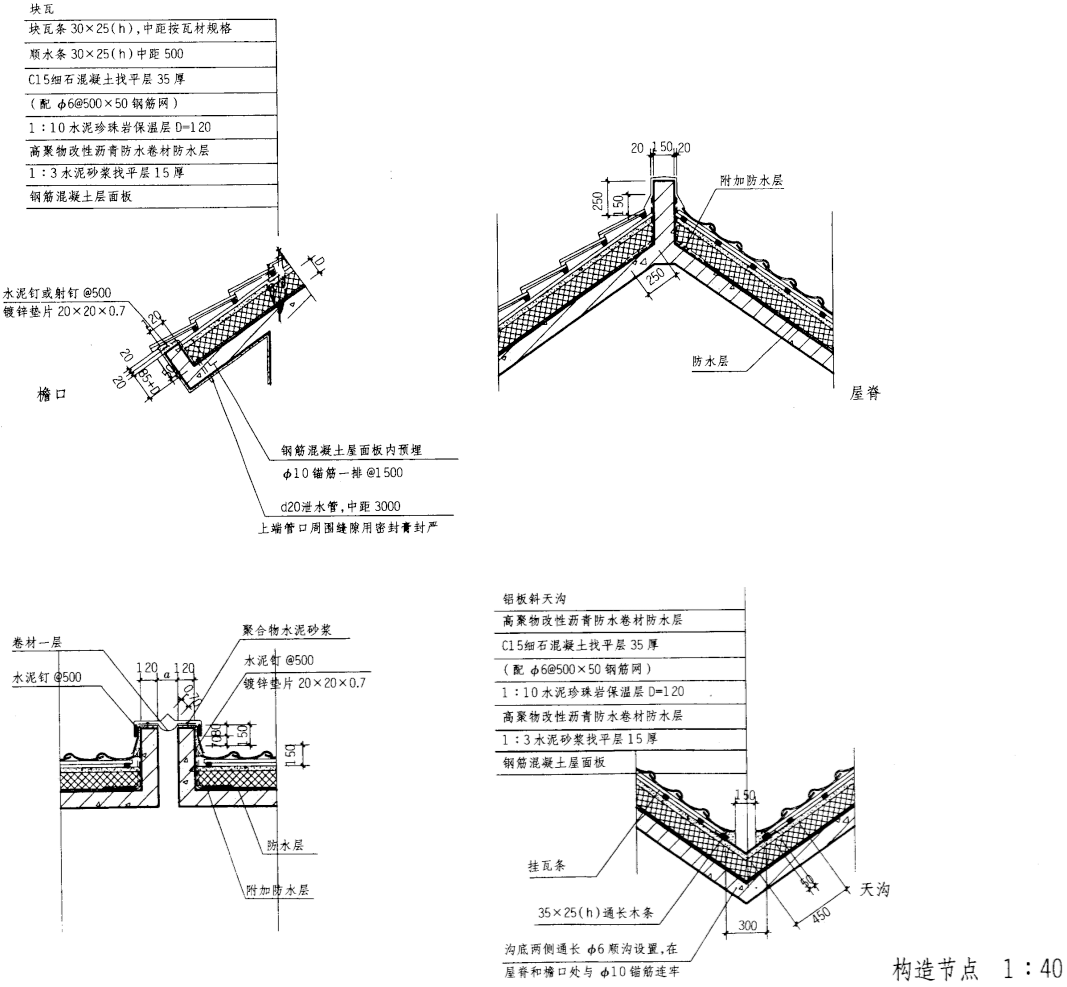 任务书设计内容与任务根据所给的屋脊,檐口,变形缝以及天沟,画出其